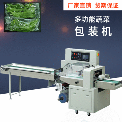 廠家直供青菜套袋枕式包裝機(jī) 蔬菜包裝機(jī) 食品自動(dòng)下走膜打包設(shè)備