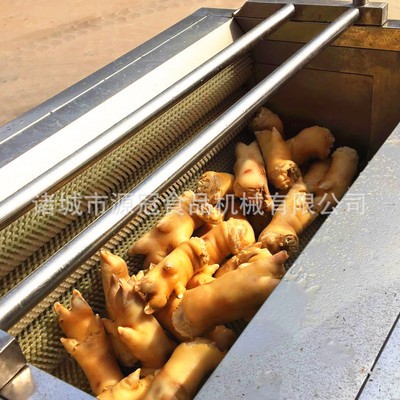 廠家批發(fā)不銹鋼毛刷清洗機 羊蹄清洗機 連續(xù)式豬腳清洗機容量大Y