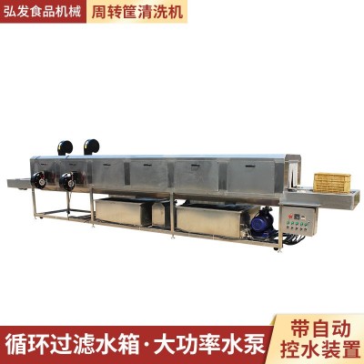 高壓噴淋土豆紫薯地瓜洗筐機 不銹鋼自動周轉筐去油清洗機可貼牌