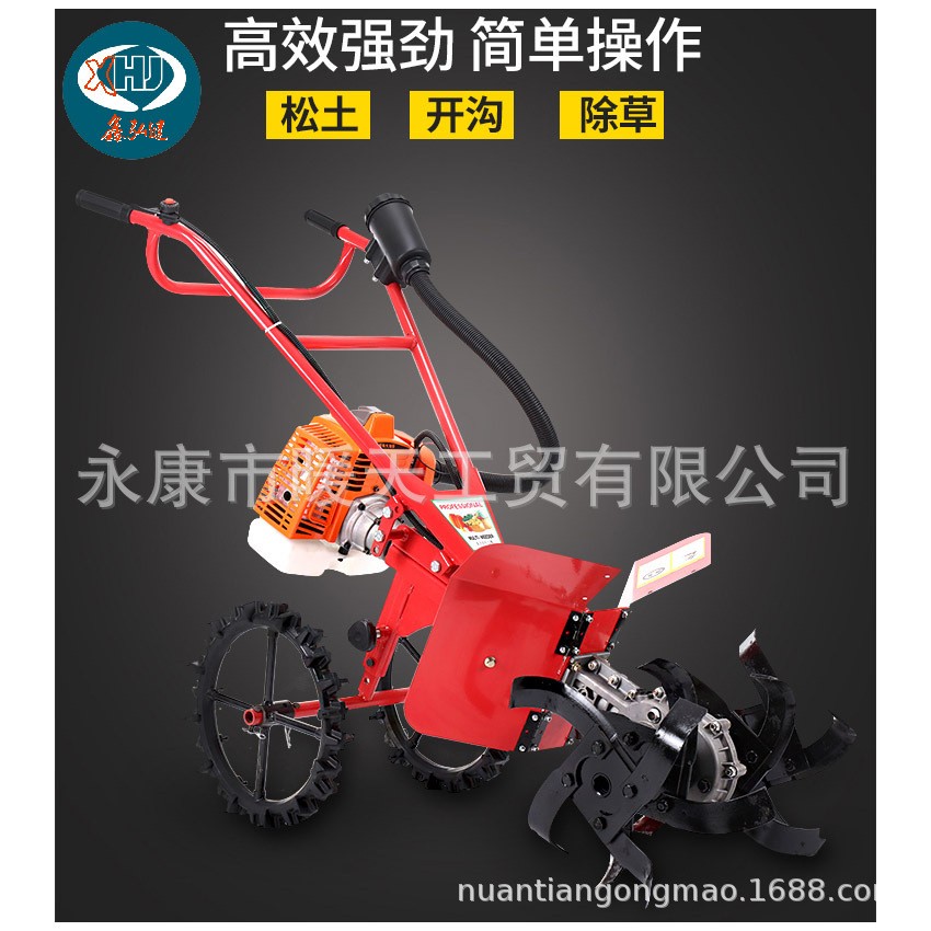 廠家直供家用二沖汽油3.2HP小型開溝機,微耕機，四沖汽油動力可選