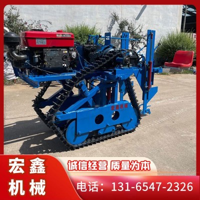 宏鑫乘坐式35馬力挖蔥機 履帶自走式收蔥機 鏈軌式大蔥黃姜收獲機