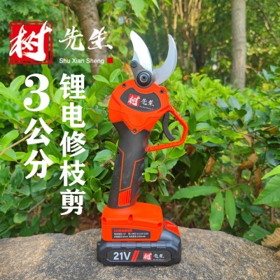 樹(shù)先生手持充電無(wú)線鋰電動(dòng)修枝剪電剪刀園林工具三公分樹(shù)枝果樹(shù)剪