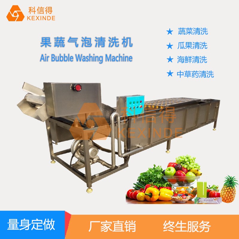 科信得專業生產 果蔬噴淋式氣泡清洗設備 全自動蔬菜清洗機