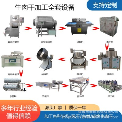 牛肉干加工設備風干手撕牛肉干機器油炸牛肉干生產線牦牛干巴設備