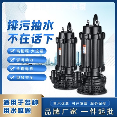 人民泵業WQX工程排污泵無堵塞排污泵潛水污水泵建筑排污泵泥漿泵