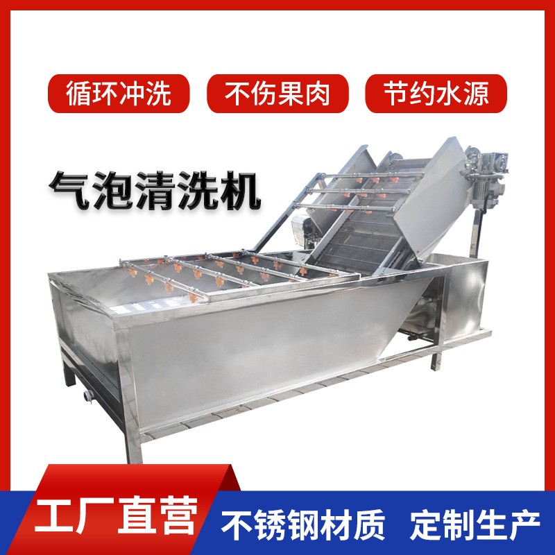 蘋果氣泡式清洗機 大型蘋果氣泡清洗機設備 不銹鋼清洗蘋果機器