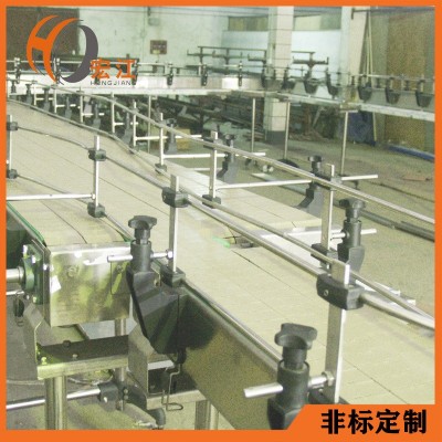 廠家非標定制牛奶軟包裝產(chǎn)品輸送線 飲料輸瓶輸箱承重鏈板輸送機