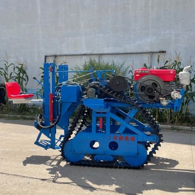 手推大蔥大姜收獲機 一邊倒鮮蔥收割機 履帶式深挖不傷蔥根