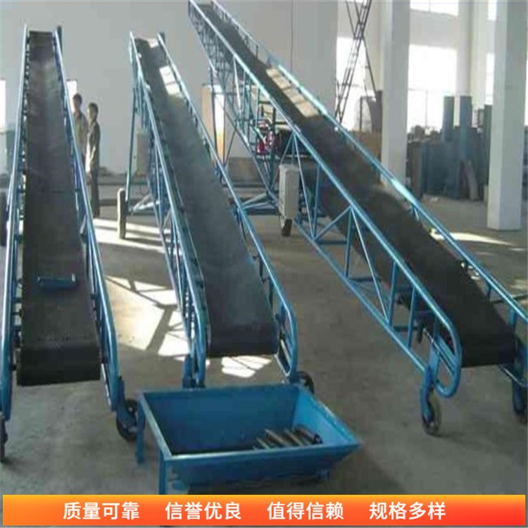 大傾角糧食運輸機(jī)圖片 帶式物料上料機(jī) 行走固定皮帶輸送機(jī)
