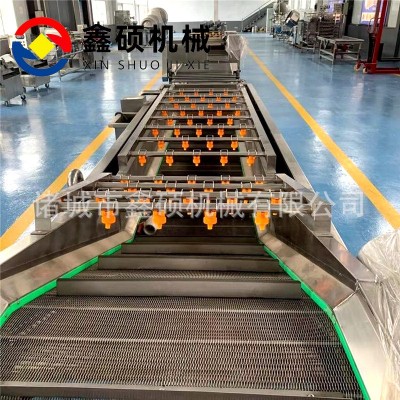 菌菇類加工清洗生產流水線 香菇片木耳絲清洗流水線 氣泡式清洗機