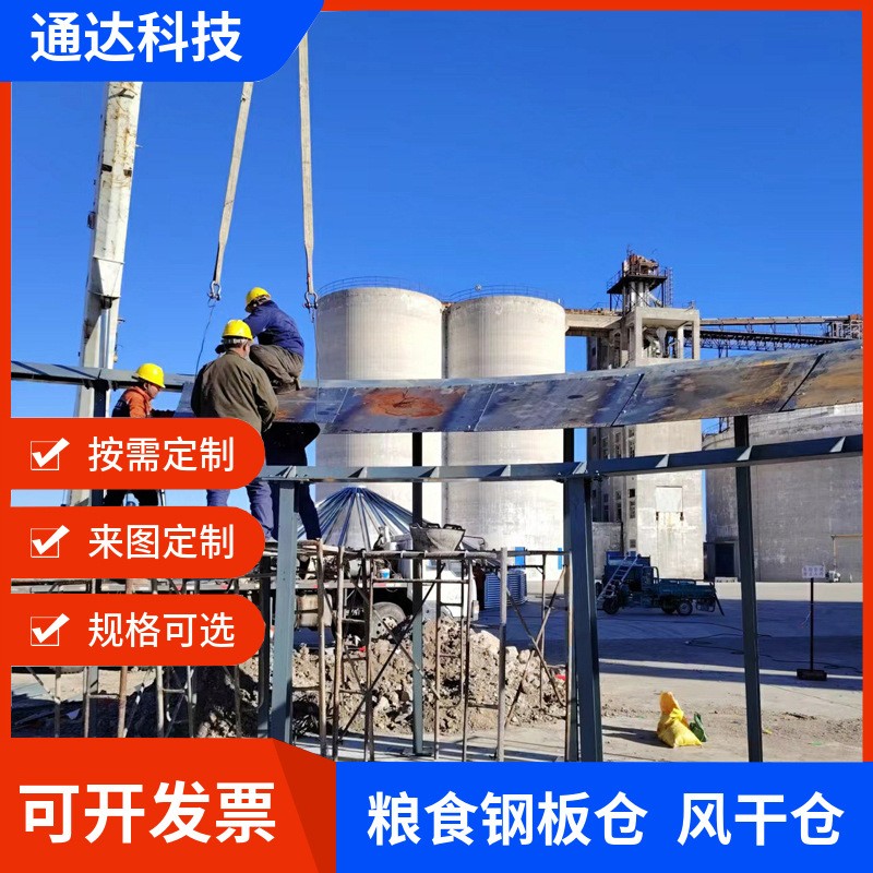 廠家定制各種噸位玉米小麥儲存設備鋼板倉防潮風干倉可支持批發