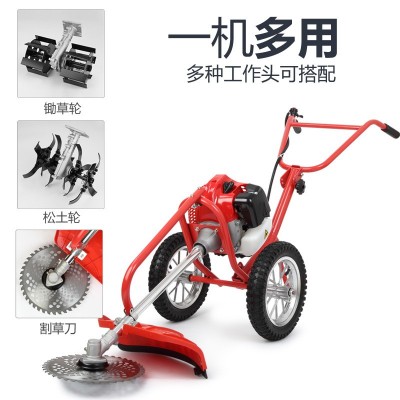 廠家直銷手推式汽油割草機(jī)多功能小型鋤草除草機(jī)手扶式松土機(jī)家用