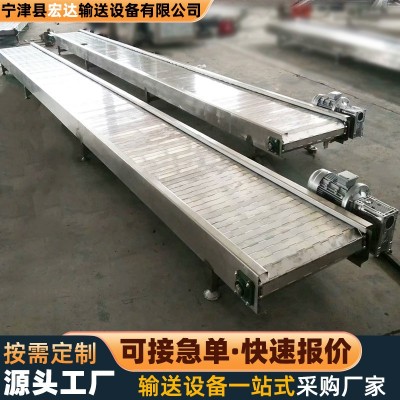 不銹鋼鏈板輸送機快遞物流分揀傳送流水線食品自動化板鏈式輸送機