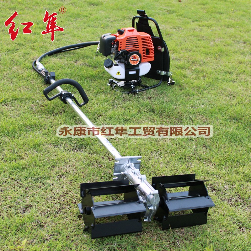 紅隼1E44F-5二沖程大馬力背負式鋤草機HS520開荒松土機除草機