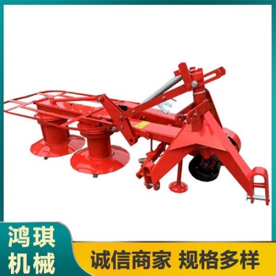 后置雙盤(pán)割草機(jī) 拖拉機(jī)帶旋轉(zhuǎn)式艾草收割機(jī) 圓盤(pán)式打草機(jī) 鴻琪機(jī)械