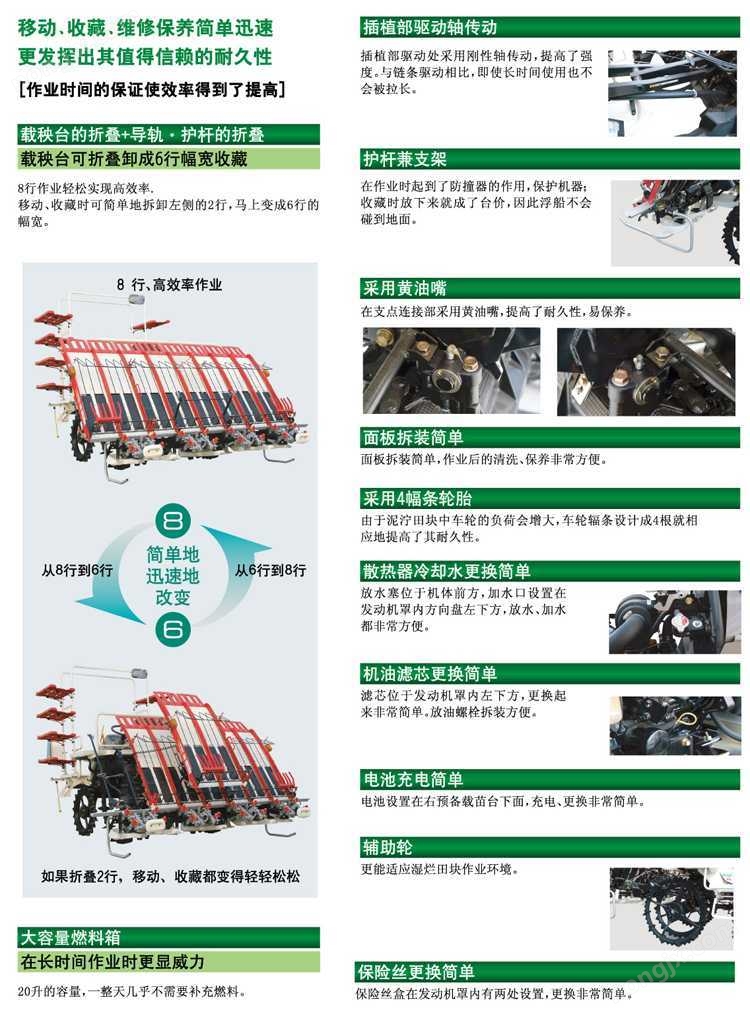 容易保養(yǎng)維修的洋馬VP8D插秧機