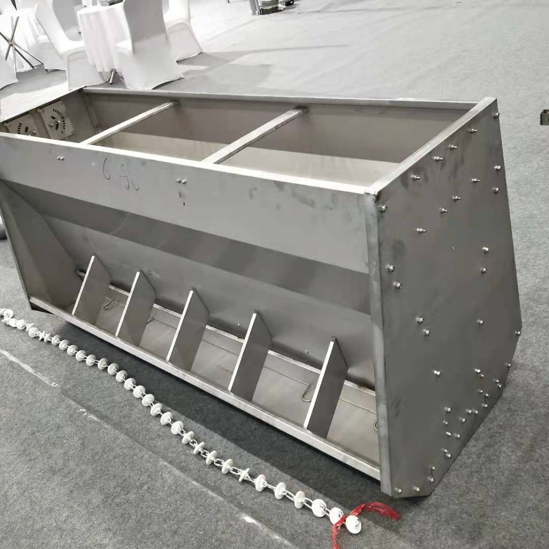 不銹鋼單雙面料槽 豬用自動下料食槽保育料槽育肥料槽自動喂料器