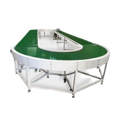 流水線皮帶轉彎輸送機U型傳送機180度物流分揀快遞輸送雙邊工作臺