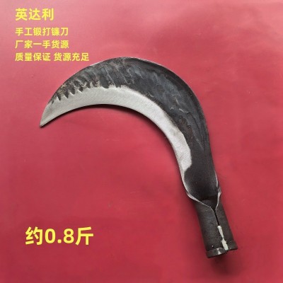 英達(dá)利手工鍛打鐮刀彈簧鋼錘紋110款4號農(nóng)用戶外開山砍柴割草刀
